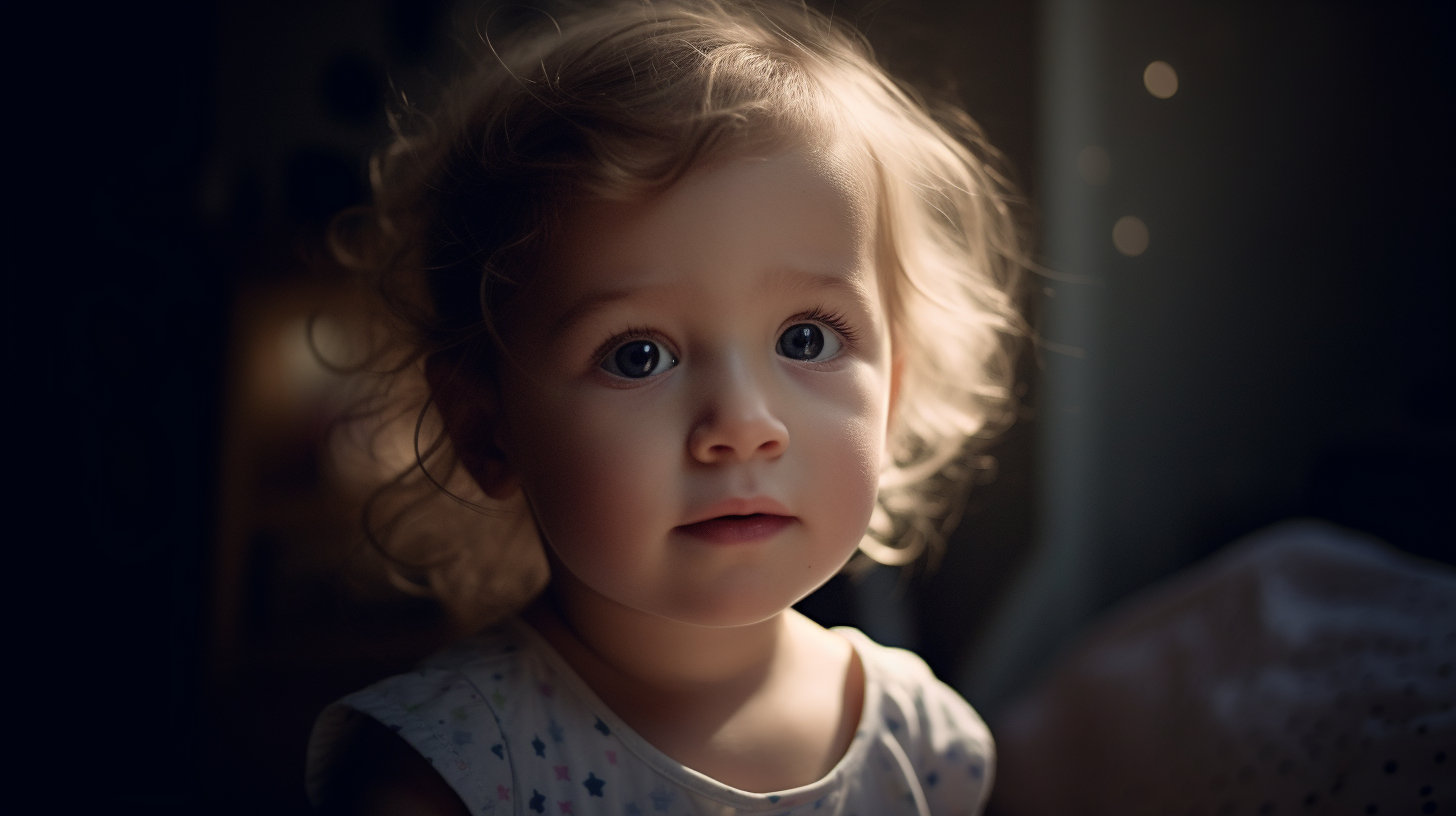 Portrait d'une petite fille blonde de deux ans