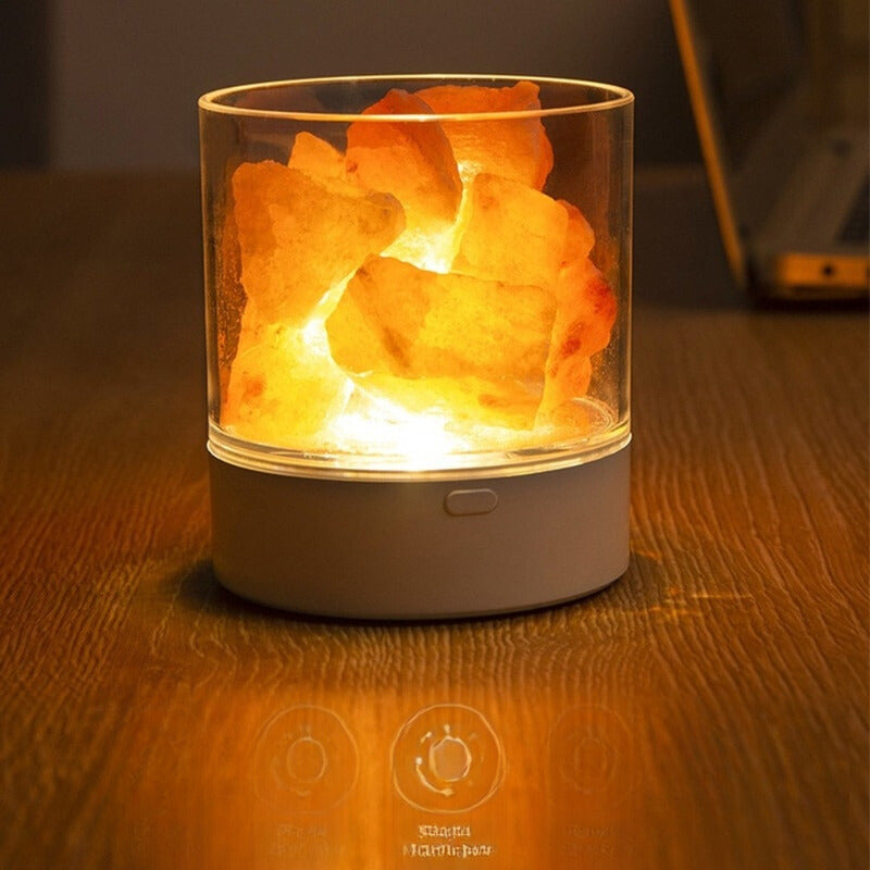 Lampe Veilleuse Pierre Sel - Une lampe de chevet unique et élégante pour votre chambre