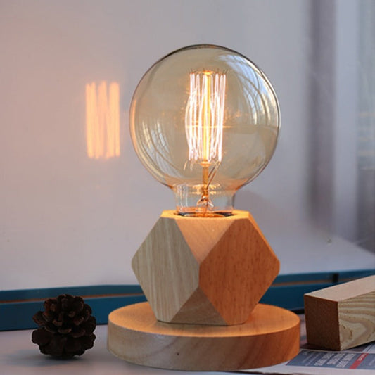 Lampe Chevet Bois Industrielle Veilleuse - Une lampe de chevet unique et élégante pour votre maison