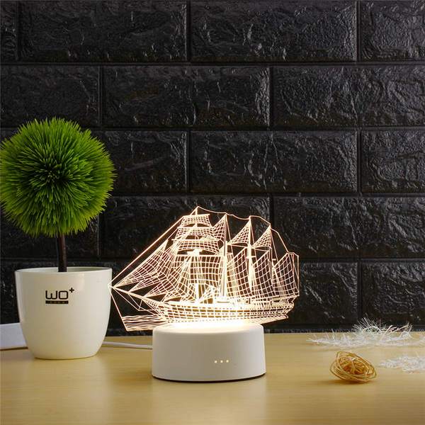 Lampe 3D Bateau Veilleuse - Décoration Chambre
