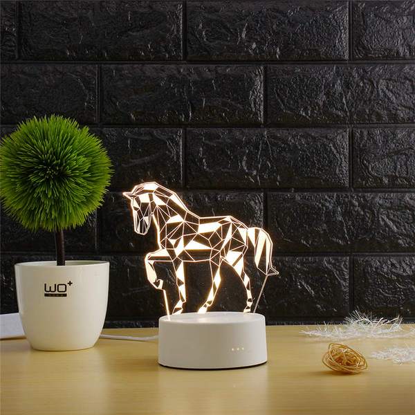 Lampe 3D Cheval Veilleuse LED - Une veilleuse LED originale et amusante pour les enfants