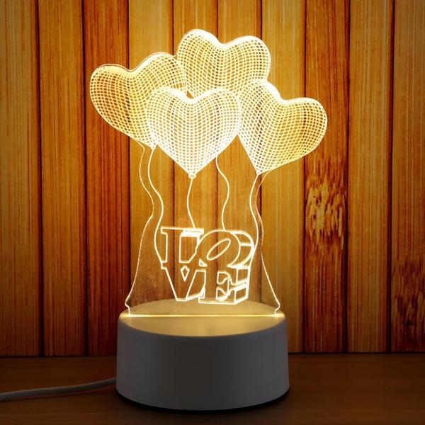 Lampe 3D Coeur Veilleuse LED - Une décoration intérieure unique et romantique