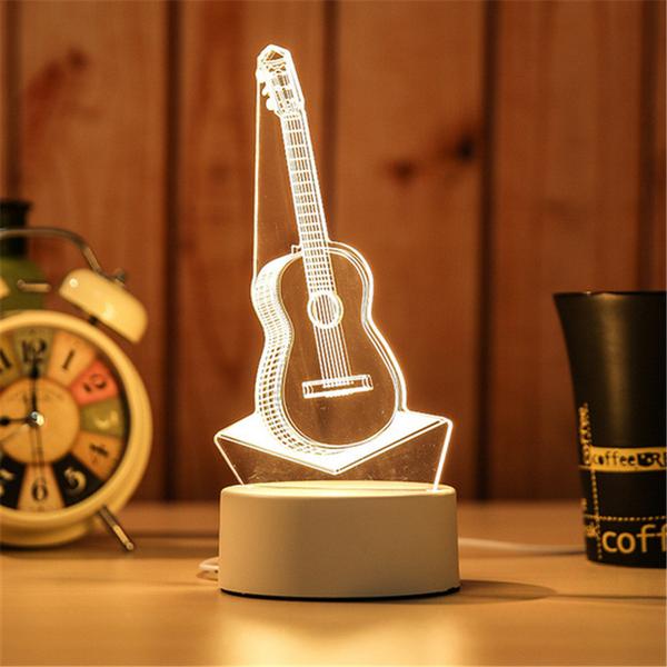Lampe 3D Guitare Veilleuse LED - Une décoration originale et unique pour votre maison