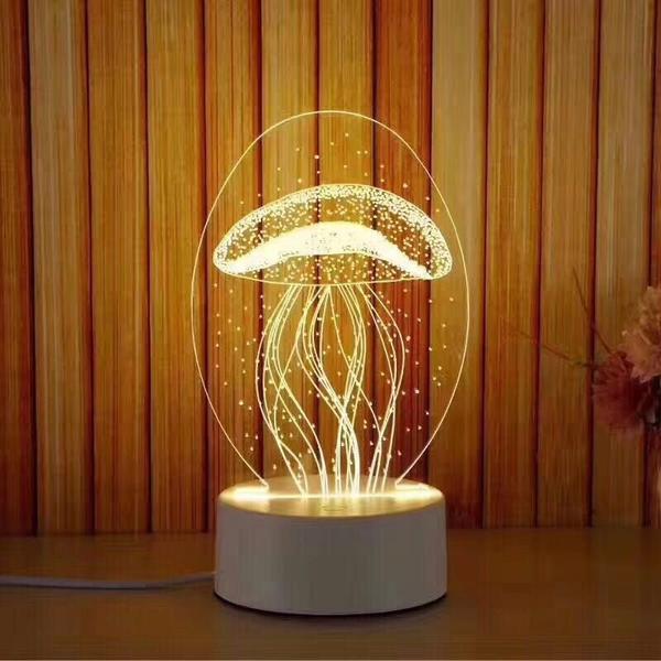 Lampe 3D Méduse Veilleuse LED - Une lampe LED unique et originale pour votre décoration intérieure