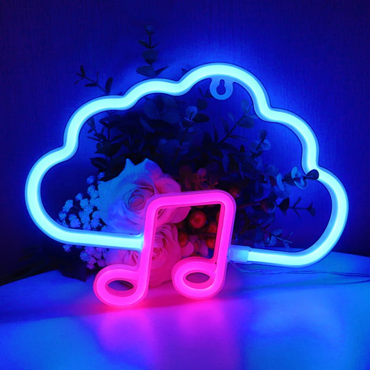 Veilleuse Néon Nuage LED - Une veilleuse LED mignonne et colorée pour une chambre d'enfant