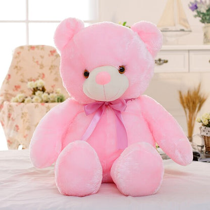 Peluche veilleuse en forme d'ourson lumineux de couleur rose