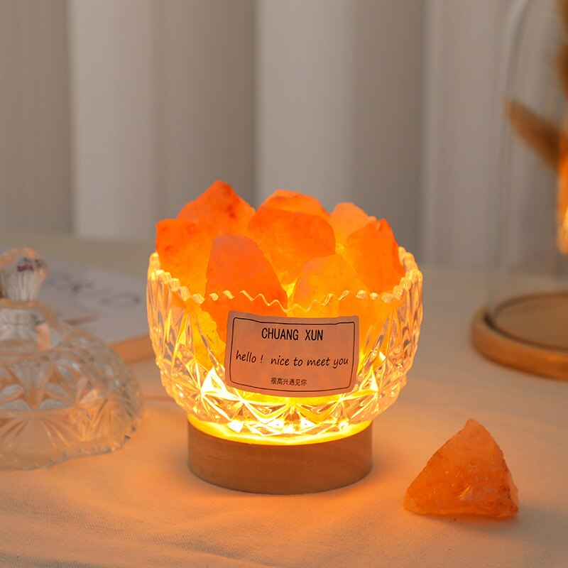 Lampe Cristal Sel Veilleuse - Une lampe en cristal de sel naturel pour une ambiance relaxante et apaisante