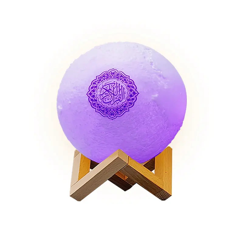 Veilleuse coranique en forme de lune violette