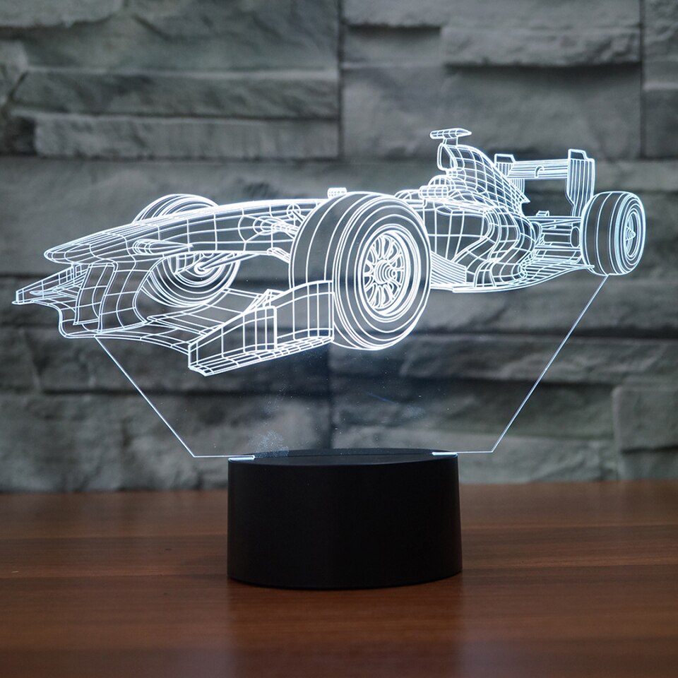 Lampe 3D Formule 1 Veilleuse - Une lampe décorative et amusante pour les fans de Formule 1