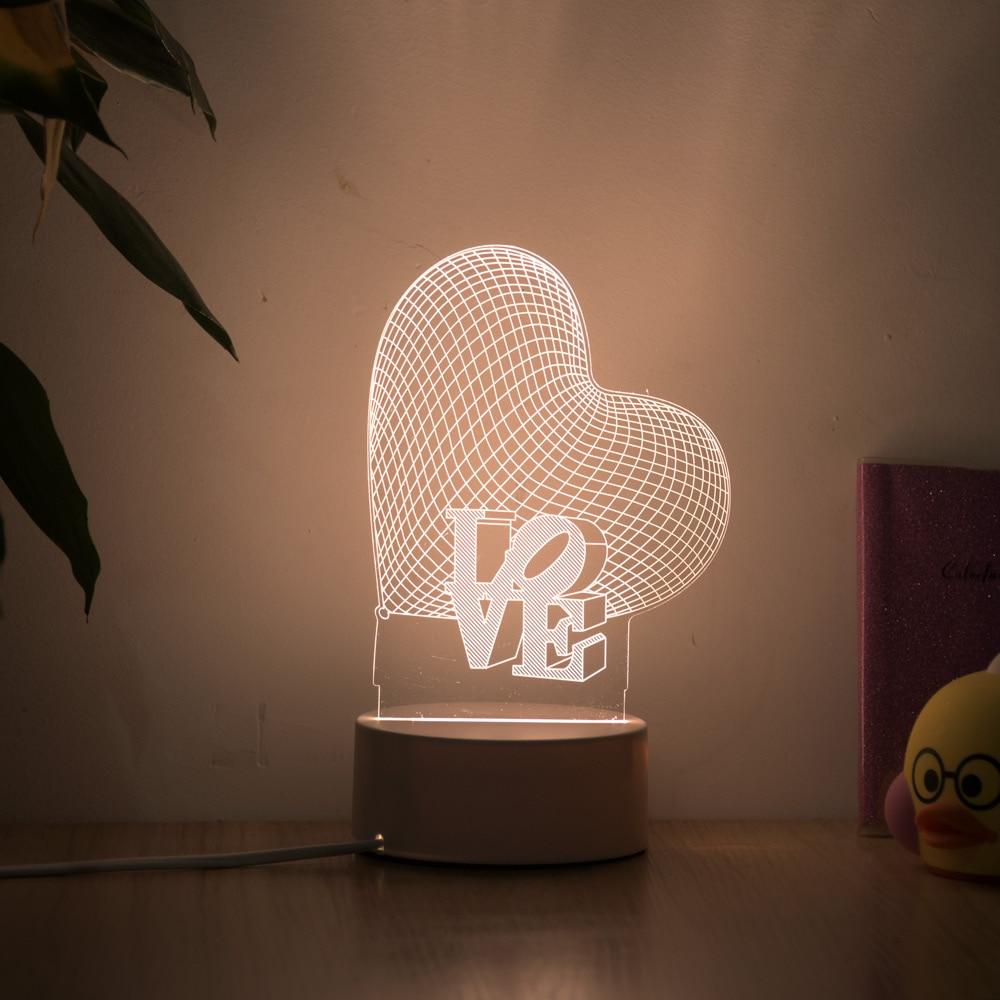 Lampe 3D Coeur LED Veilleuse - Une décoration intérieure unique et romantique