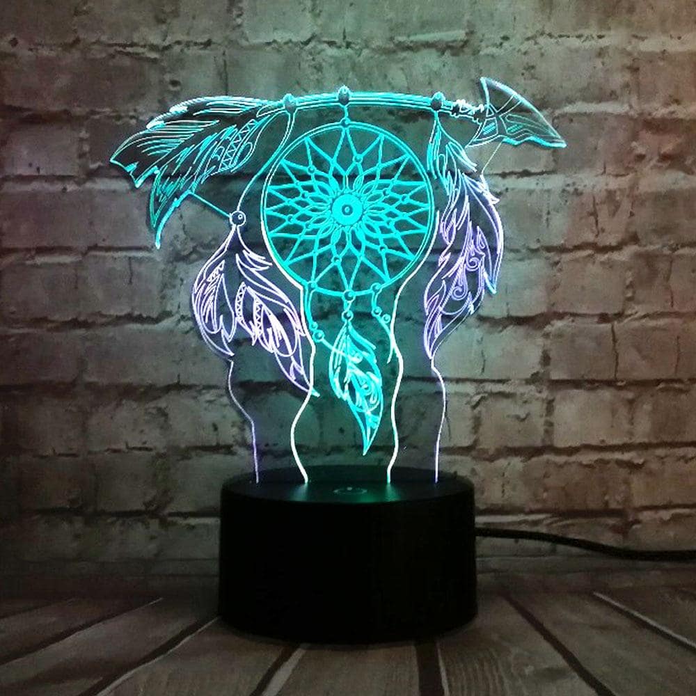 Lampe 3D Veilleuse Attrape Rêve - Une décoration unique et magique pour votre maison
