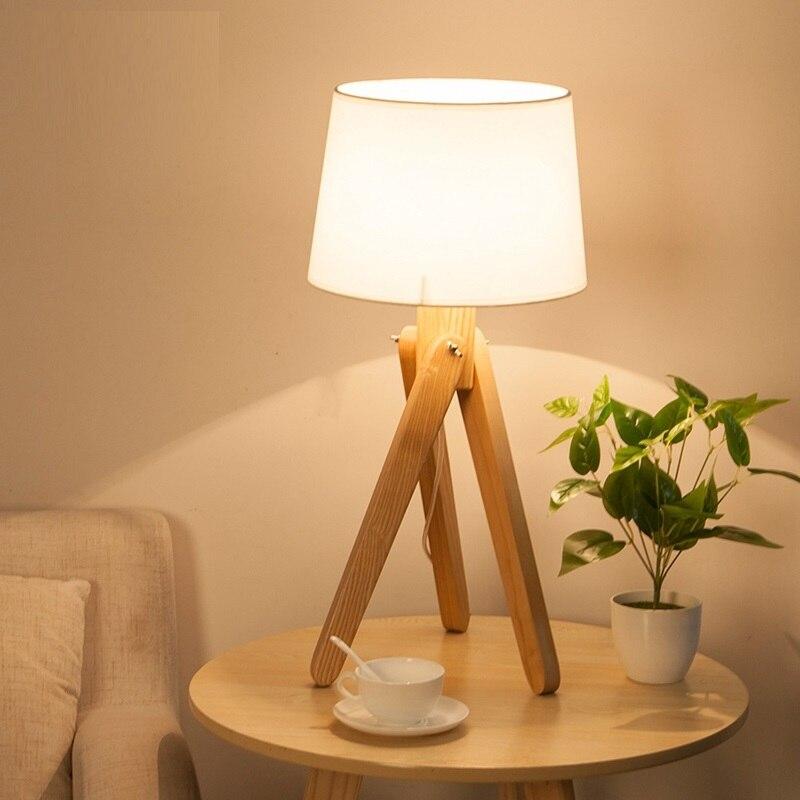 Lampe Chevet Bois Trépied Articulé Veilleuse - Idéale pour une ambiance chaleureuse et relaxante