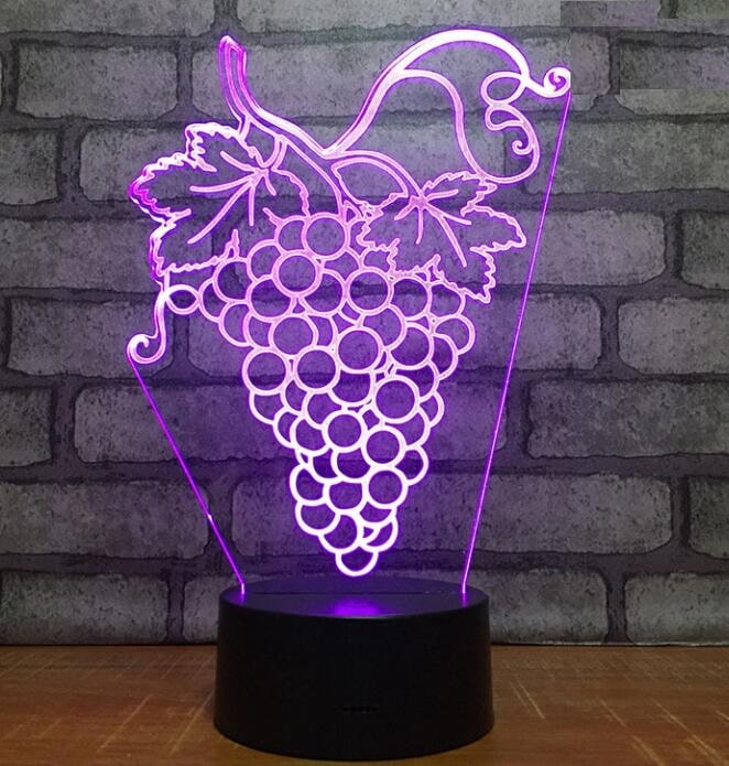 Lampe 3D Raisin Veilleuse Décorative - Une décoration unique et originale pour votre maison