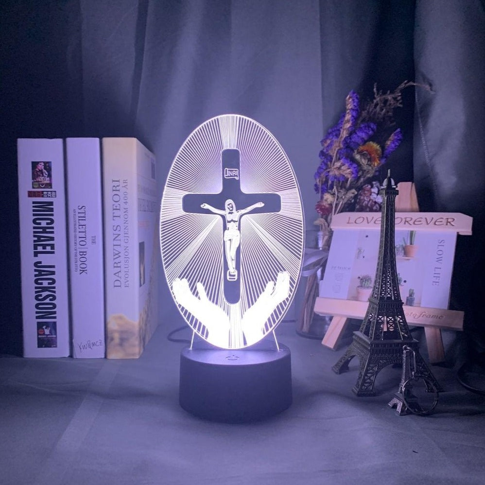 Lampe 3D Jesus Veilleuse LED - Une lampe LED unique et originale pour décorer votre maison.