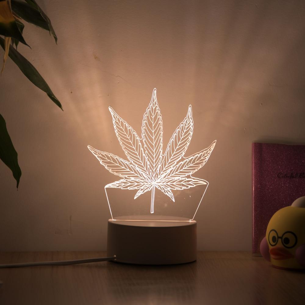Lampe 3D Cannabis Veilleuse - Une décoration originale et unique pour votre maison