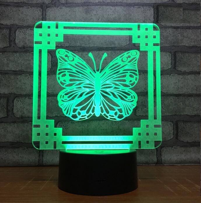 Lampe 3D Papillon Veilleuse LED - Une décoration murale unique et colorée pour votre maison