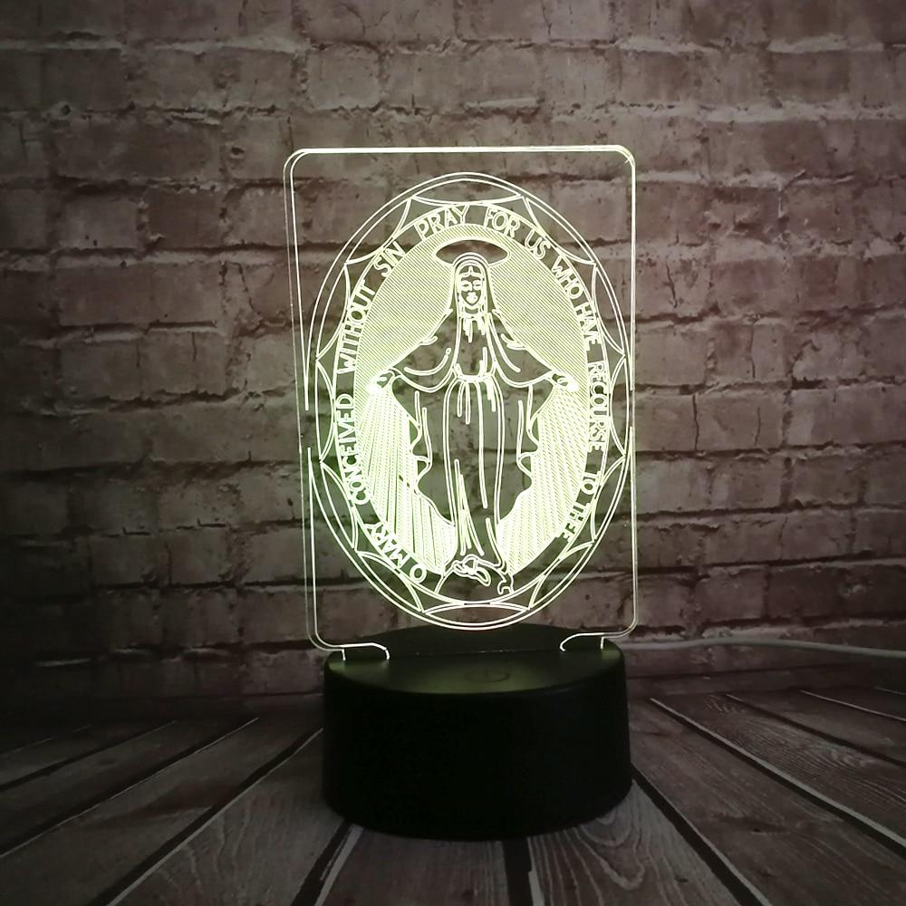 Lampe 3D Vierge Marie Veilleuse - Une veilleuse unique et originale pour votre décoration intérieure