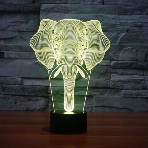 Lampe 3D Éléphant Veilleuse LED - Une veilleuse LED unique et originale pour votre chambre