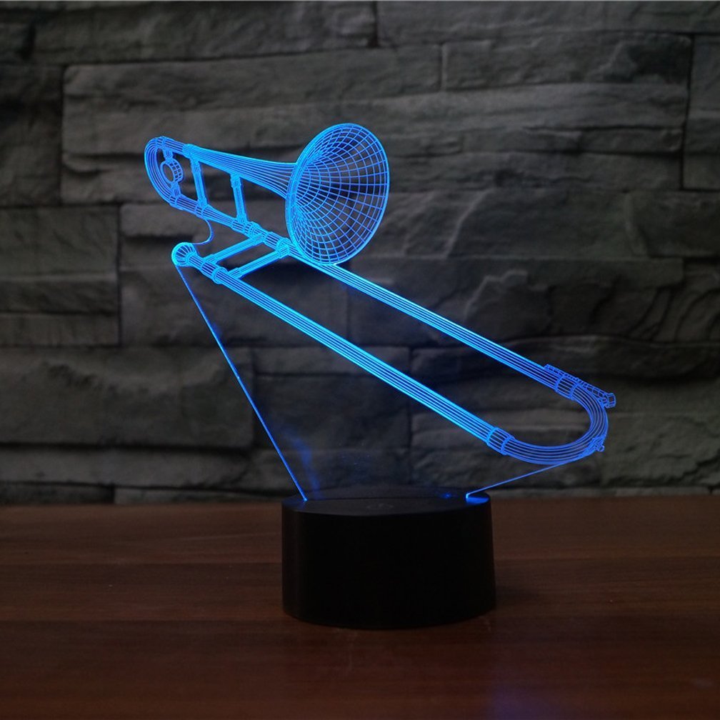 Lampe 3D Musique Instrument Veilleuse - Une lampe 3D unique et colorée pour une ambiance musicale et relaxante