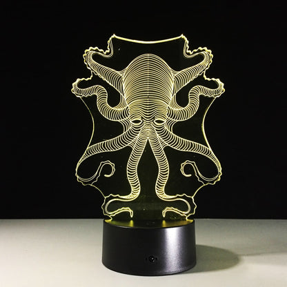 Lampe 3D Octopus Veilleuse LED - Une lampe LED originale et colorée pour décorer votre maison
