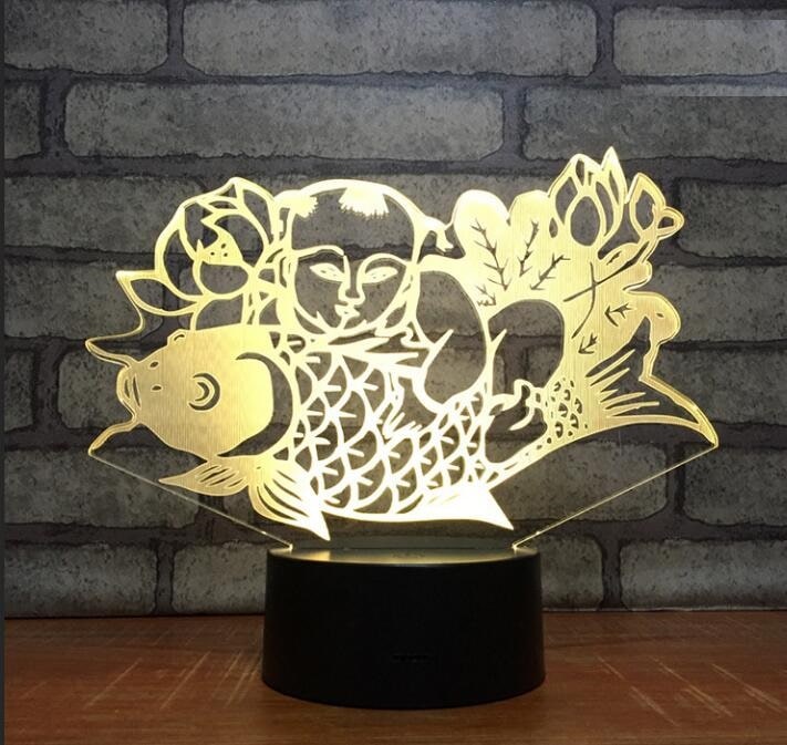 Lampe 3D Poisson Animée - Une lampe décorative et amusante pour votre maison
